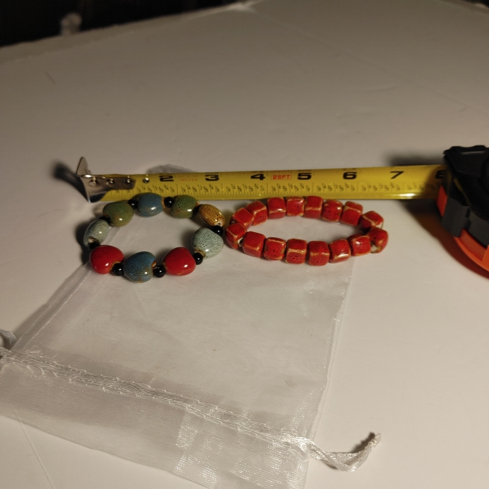 Ceramic Stretch Braclets Heart Shape Square Shape… - image 5